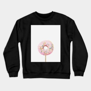 Pink donut Print Pink, Girls Nursery Room Decor, Candy, Kids room print art, Trendy modern print Crewneck Sweatshirt